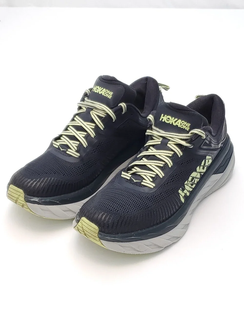 Hoka One One Bondi 7 Running Shoes Blue Graphite Butterfly Gray Athletic Mens 10